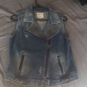 Zip up Denim Vest